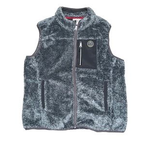*NEW* flag & anthem- Grey furry textured vest 100% polyester  (Large)